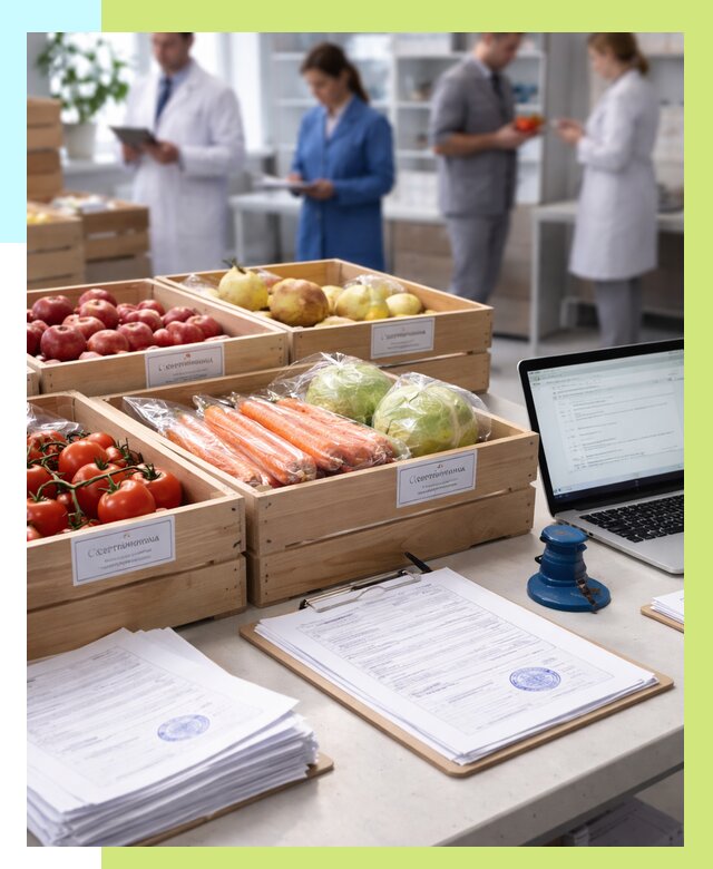 Сертификация овощей и фруктов в Сланцах от 8782 р. | Алешин-Слы
