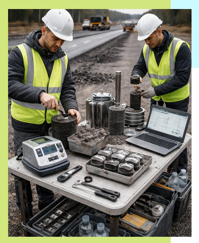 Сертификация асфальта: испытания и подтверждение в Сланцах