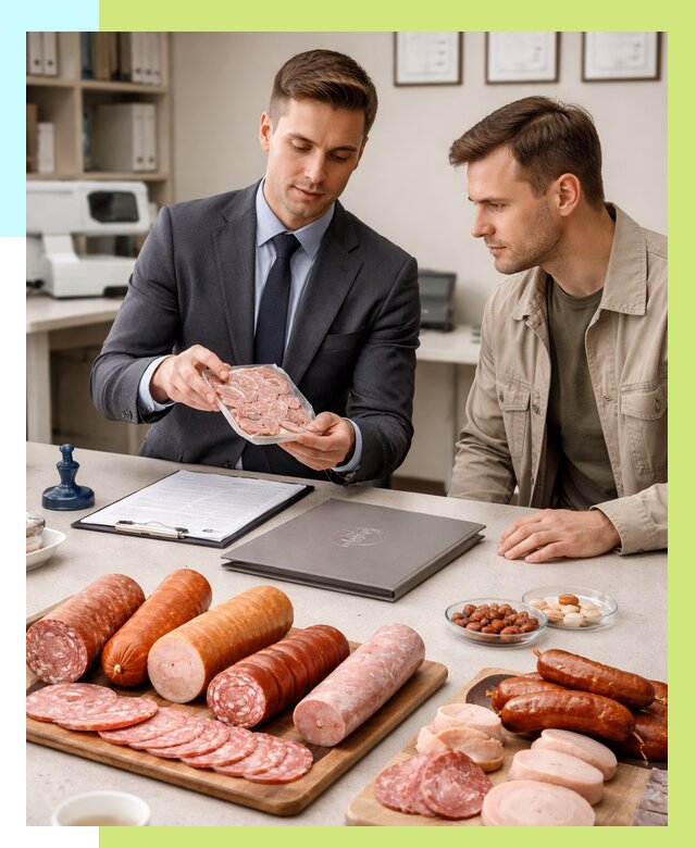 Сертификация колбасных изделий в Сланцах от 7749 р. | Алешин-Слы