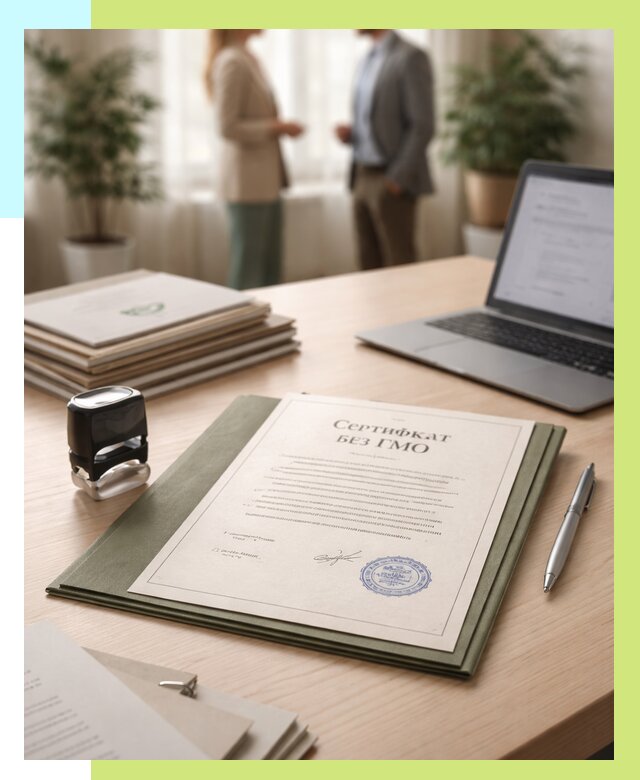 Сертификат без ГМО в Сланцах от 7749 р. оформить срочно Алешин-Слы